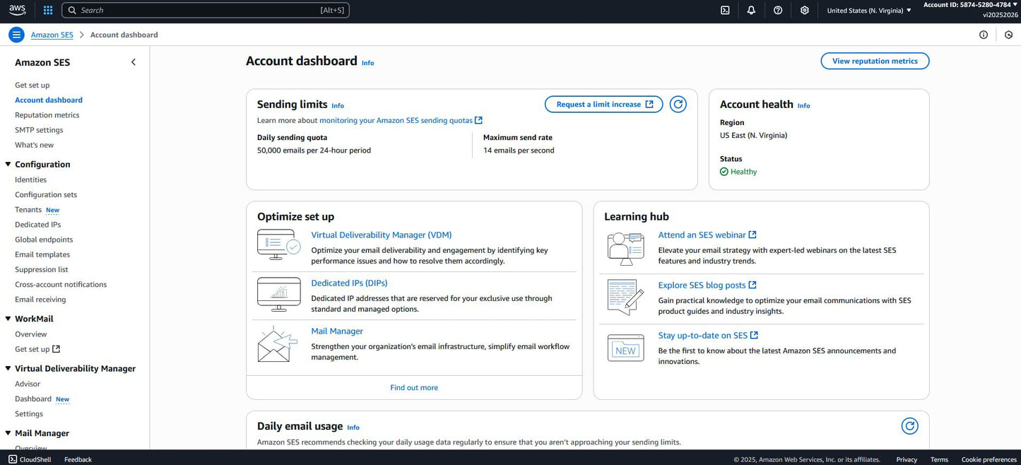 AWS SES SMTP – 50K Sending Limit!